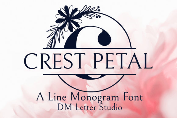 Crest Petal Split Monogram: A Graceful Serif Font for Elegant Branding