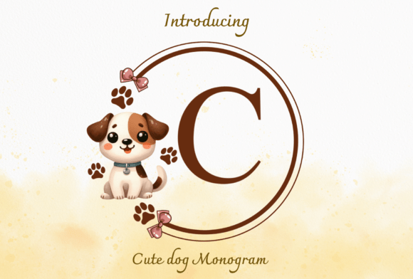Explore Cute Dog Monogram: A Whimsical Font for Creative Branding