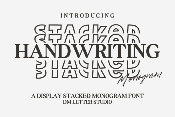 Handwriting Stacked Monogram: A Font for Elegant Editorial Design