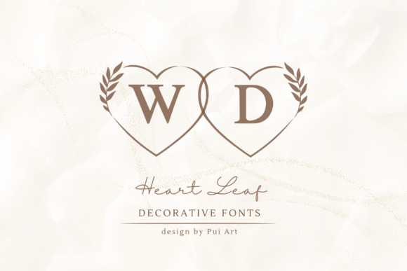 Heart Leaf Monogram: A Romantic and Elegant Font for Web Design