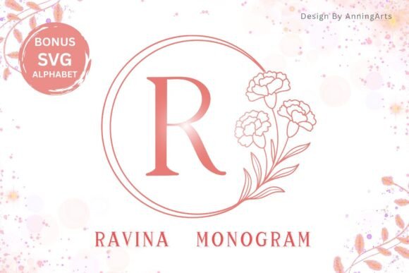 Ravina Monogram: A Graceful Floral Serif Font